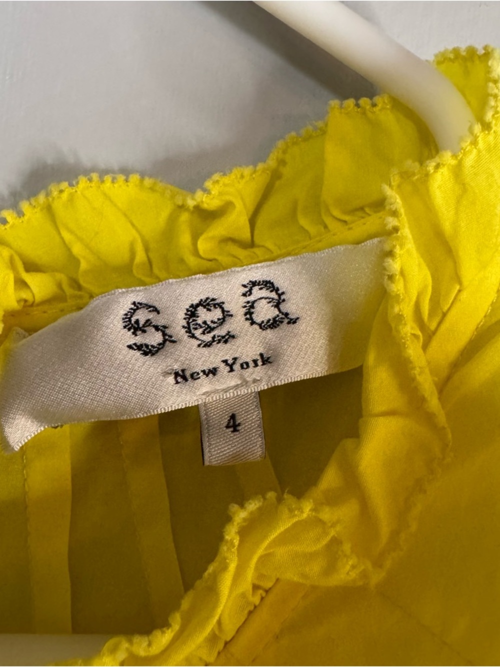 Sea New York Bright Yellow Tabitha Poplin Cotton Dress Size 4 - Picture 3 of 12
